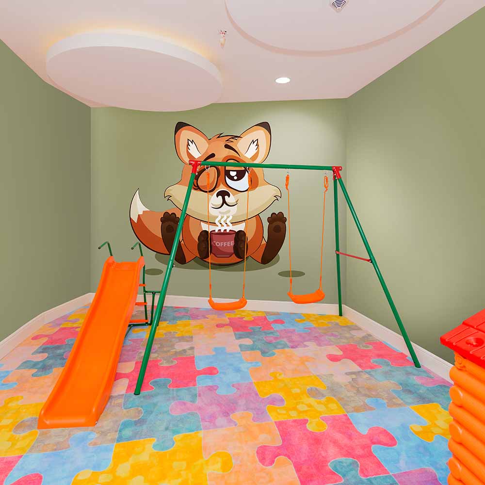 Playful Fox Wallpaper for Kids’ Playroom. ki023