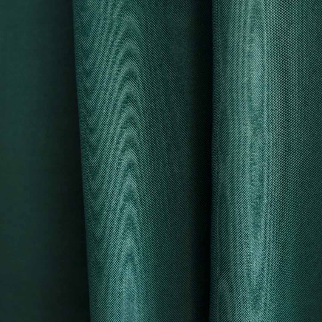 Green color polyester dimout curtain fabric.