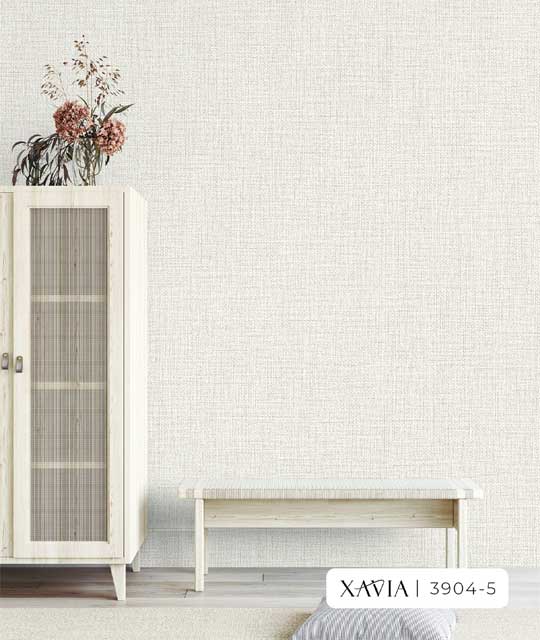 White & Off-white Korean Wallpaper - Paper Back Vinyl Xavia