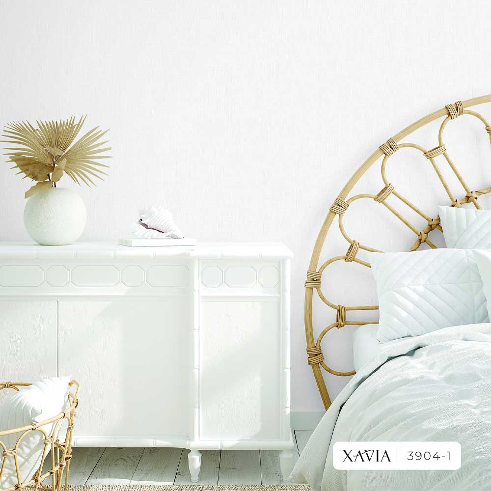 Xavia 3904-1 White Paper Backed Vinyl-Coated Wallpaper for Bedroom.