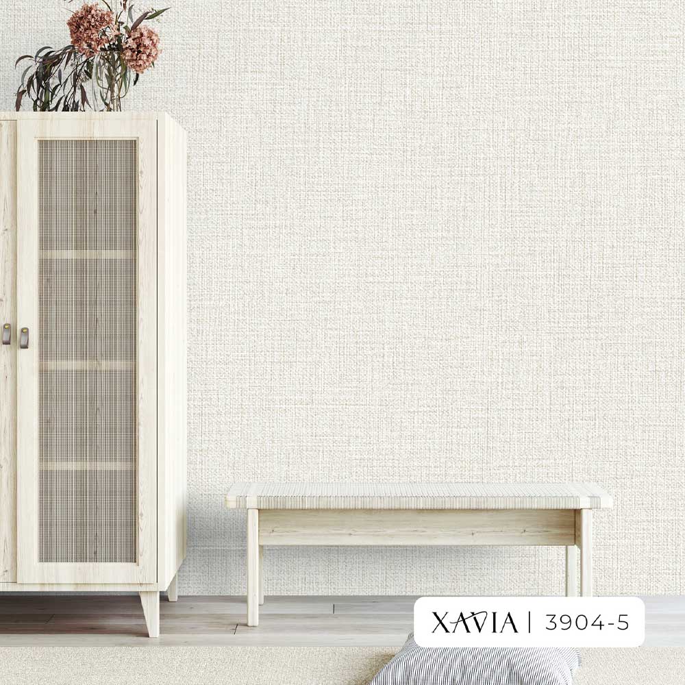 Xavia 3904-5 White Paper Backed Vinyl-Coated Wallpaper.