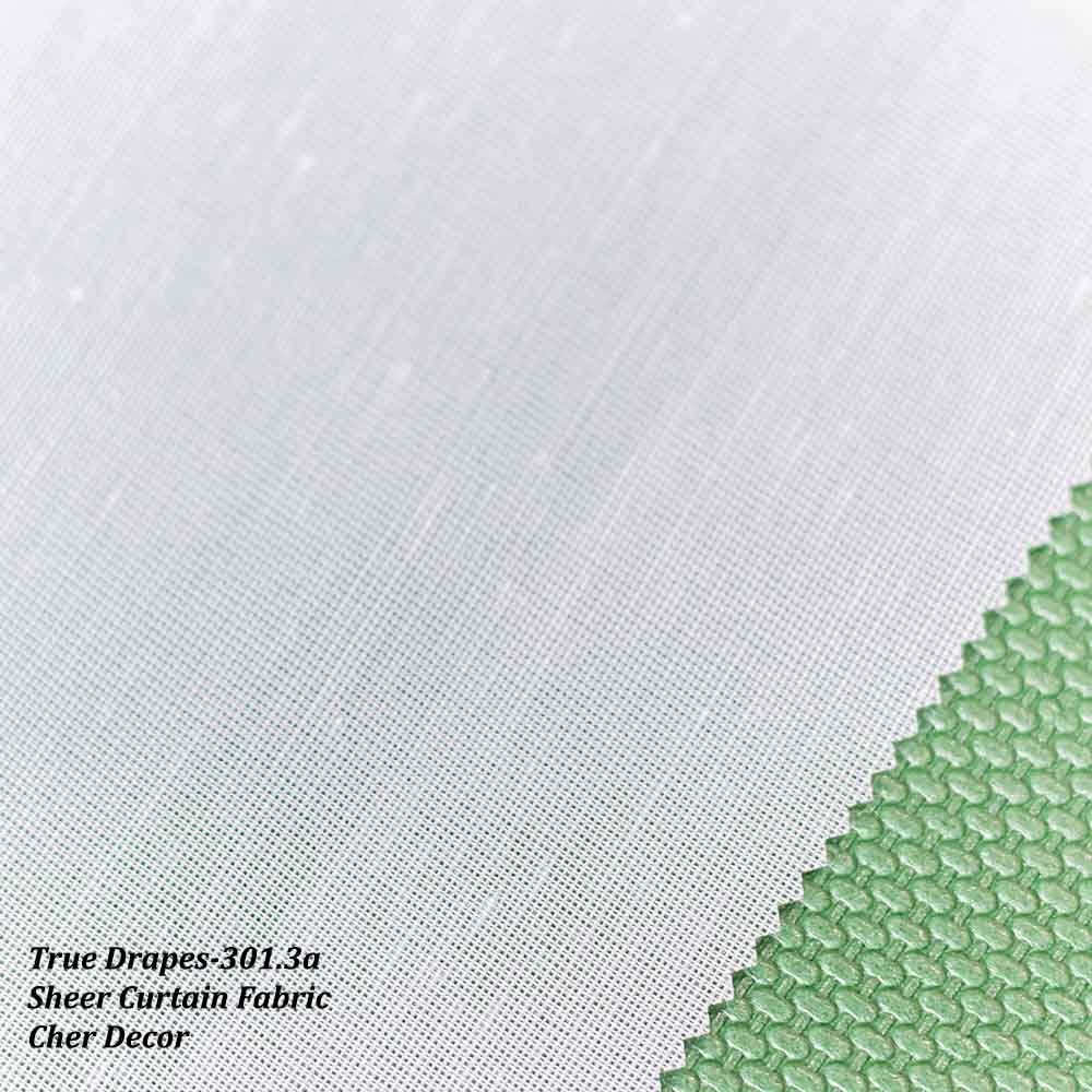 Plain White Sheer Fabric with Drop Pattern 320 cm Width.