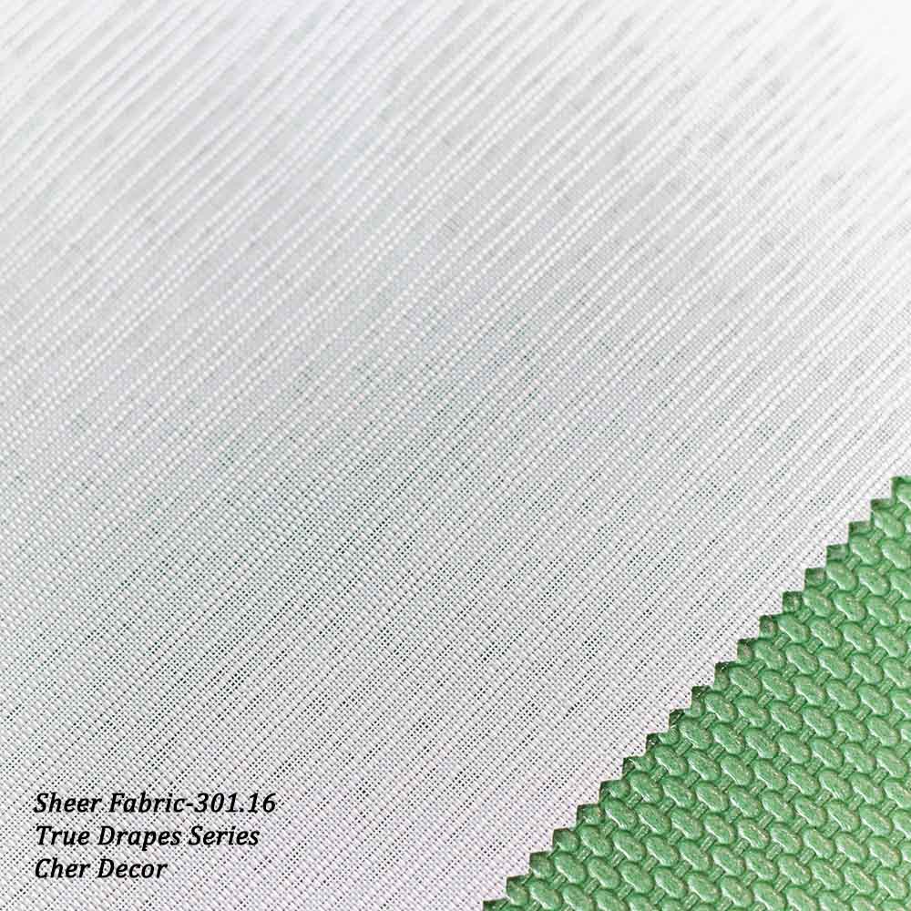 White Dotted Vertical Stripes Sheer Fabric 320 cm Width.