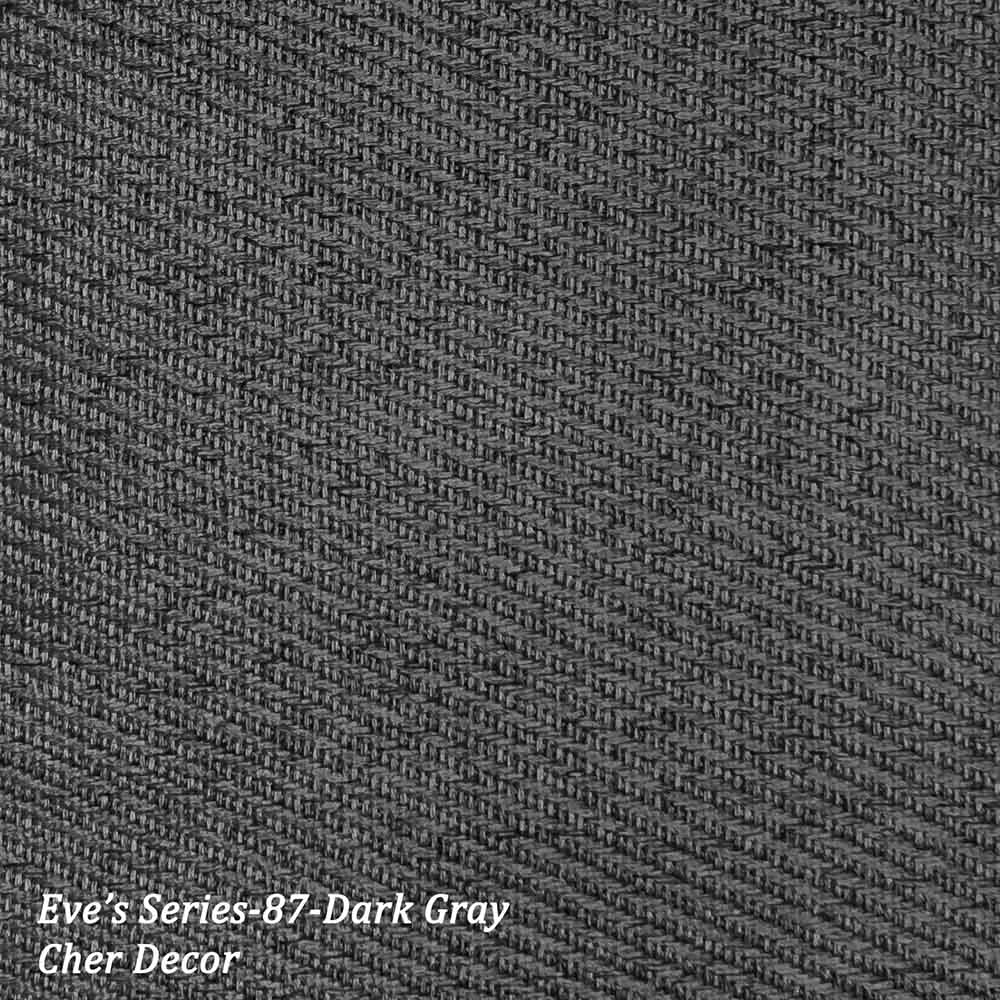 Dark Gray Diagonal Woven Pattern Dimout Flame Retardant Fabric.