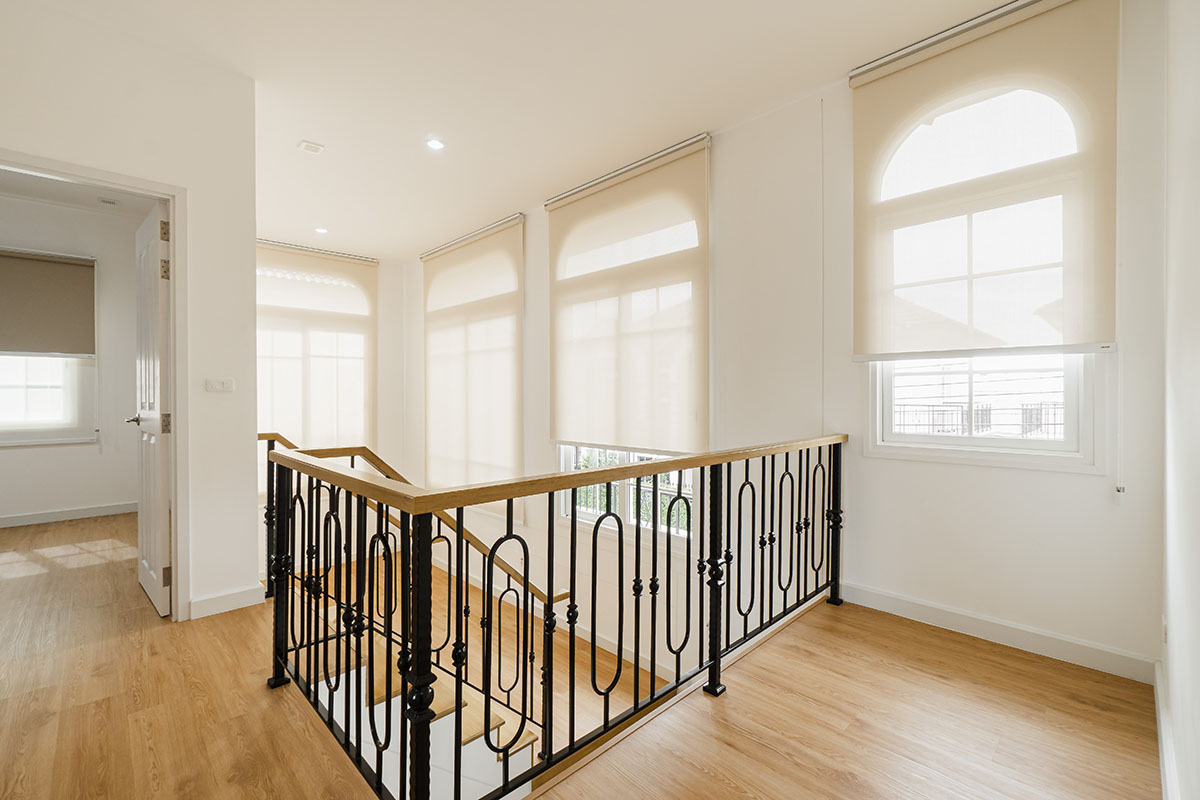 Roller Shades for Hallway and Staircase.