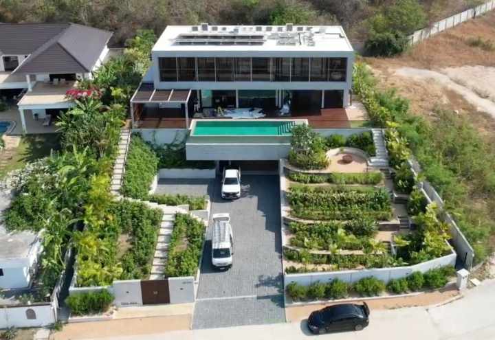 Private Pool Villa Curtain Installation Project in Hua Hin