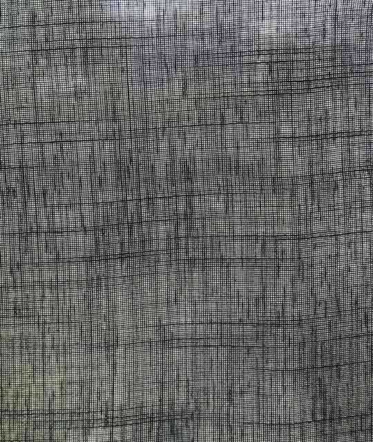 ผ้าม่านโปร่งเนื้อละเอียดกันลามไฟ สีดำเทาตาข่ายลายทาง - รุ่น Eve's