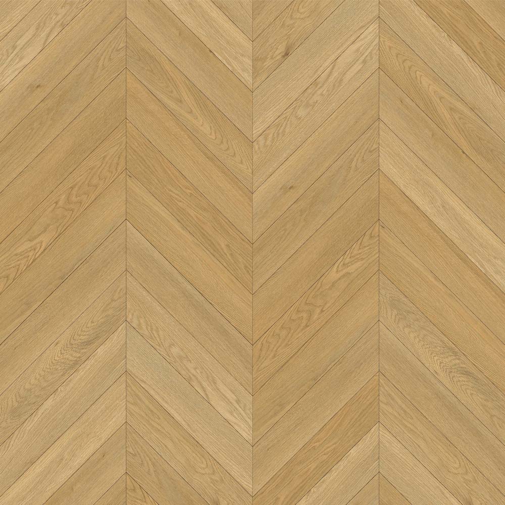 Warm Beige SPC Flooring Chevron Design.