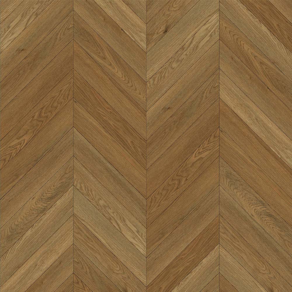 Golden Brown SPC Flooring Chevron Design.
