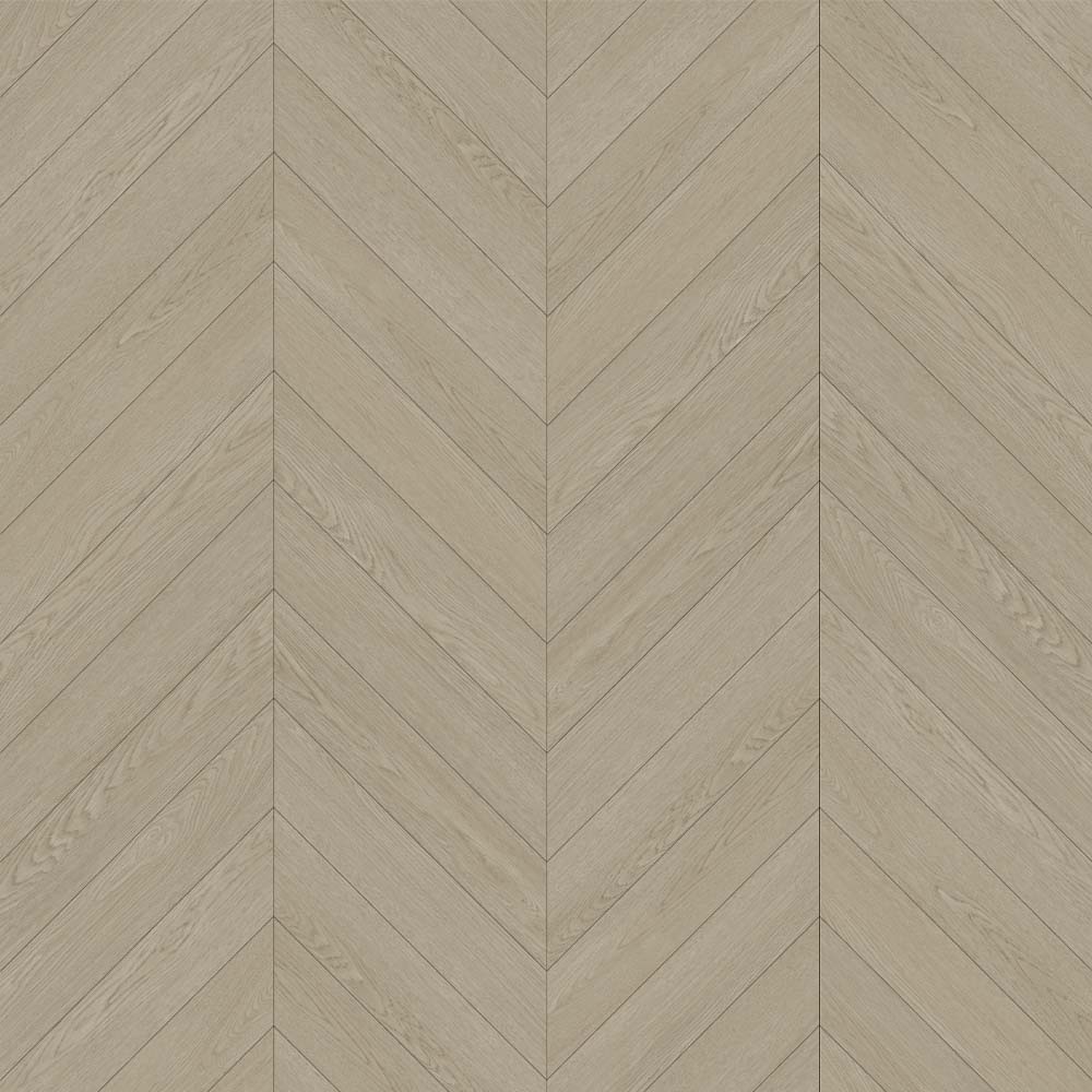 Light Gray SPC Flooring Chevron Design.