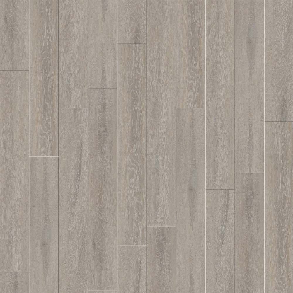 พื้นกระเบื้องยาง SPC สีไม้โอ๊คฟอกเทาอ่อน รุ่น Flora 519