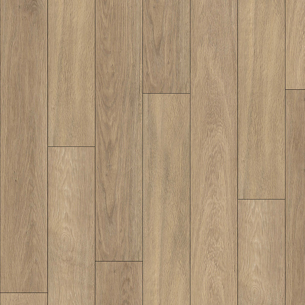 พื้นไม้ SPC สีโอ๊คอ่อนลายก้างปลา.