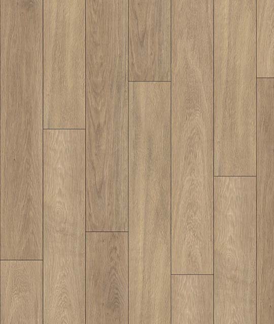 พื้นกระเบื้องยาง SPC สีไม้โอ๊คน้ำตาลสว่างลายก้างปลา