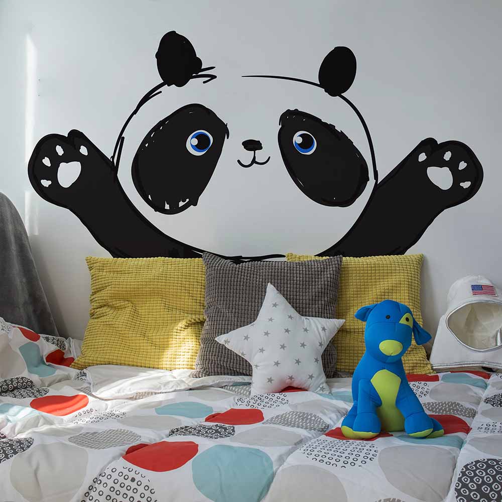 วอลเปเปอร์รูปแพนด้าน่ารักกำลังยกอุ้งเท้า ki030.