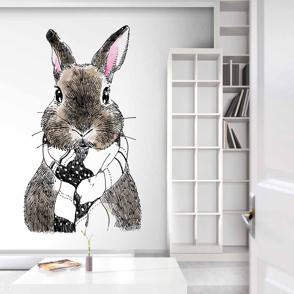 วอลเปเปอร์รูปกระต่ายน่ารักกับผ้าพันคอ ki131.