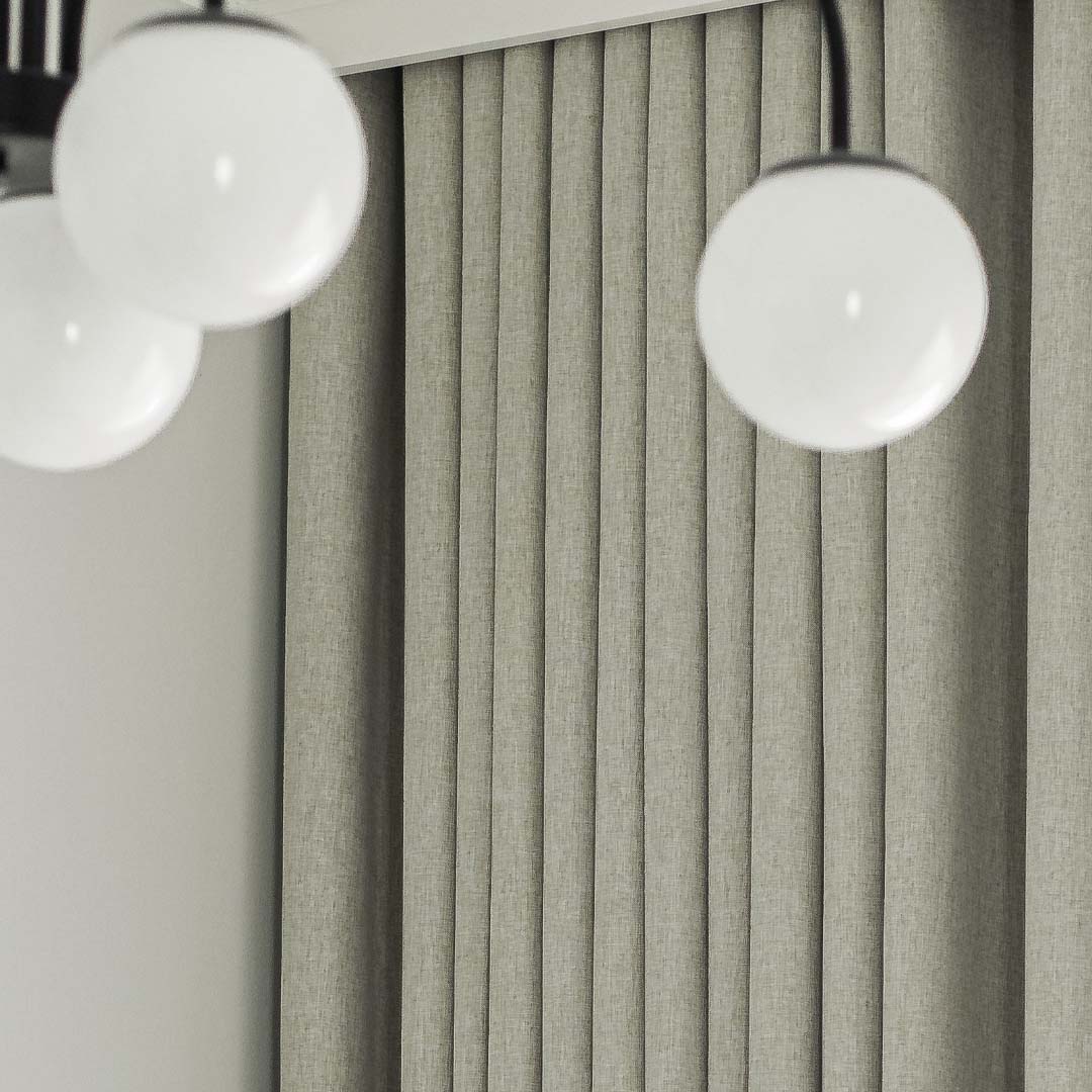 Gray color blackout drapery.