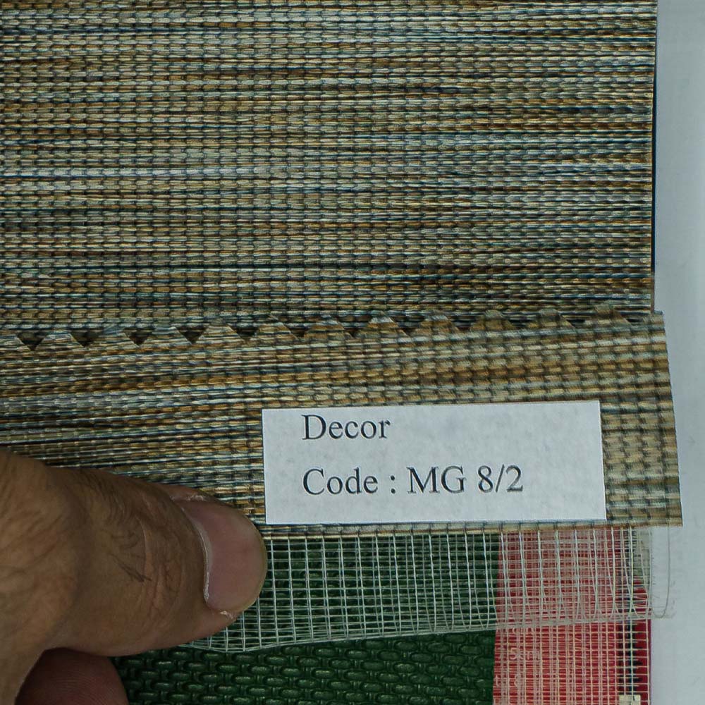 Tan Zebra Shade Fabric.