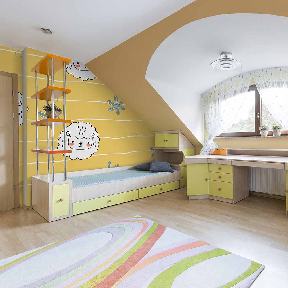 Happy Sheep Wallpaper for Cozy Bedroom. ki185