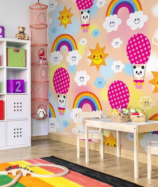 Hot Air Balloon Wallpaper Designs for Kids' Room