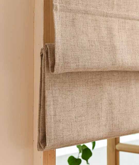 Blackout Linen Fabric Roman Shade: Plain Fold Style