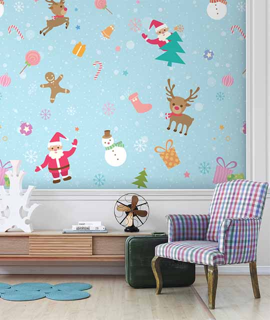 Christmas Wallpaper for Kids Room