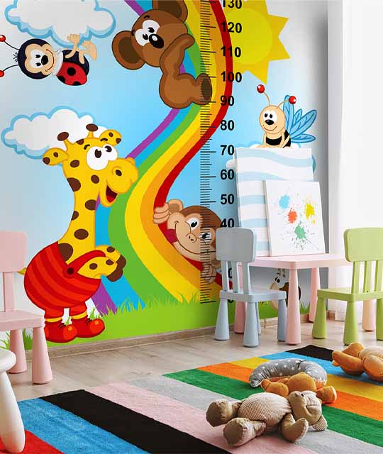 Educational Wallpaper for Kindergarten Playroom