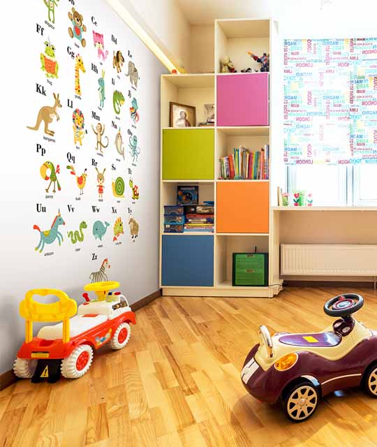 Educational Wallpaper for Kindergarten Playroom