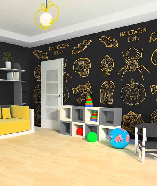 Halloween Wallpaper for Kid's Playroom