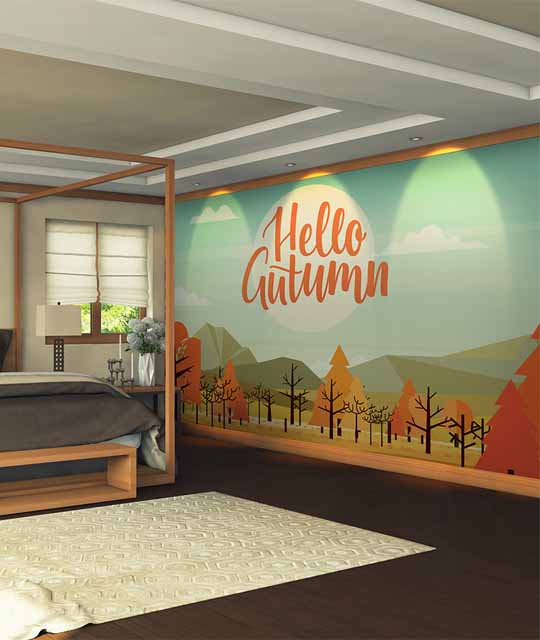 Autumn Scenery Wallpaper for Kid's Room