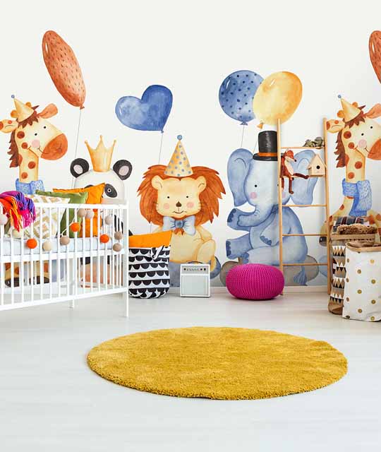 Safari and Zoo Wallpaper for Kid's Room