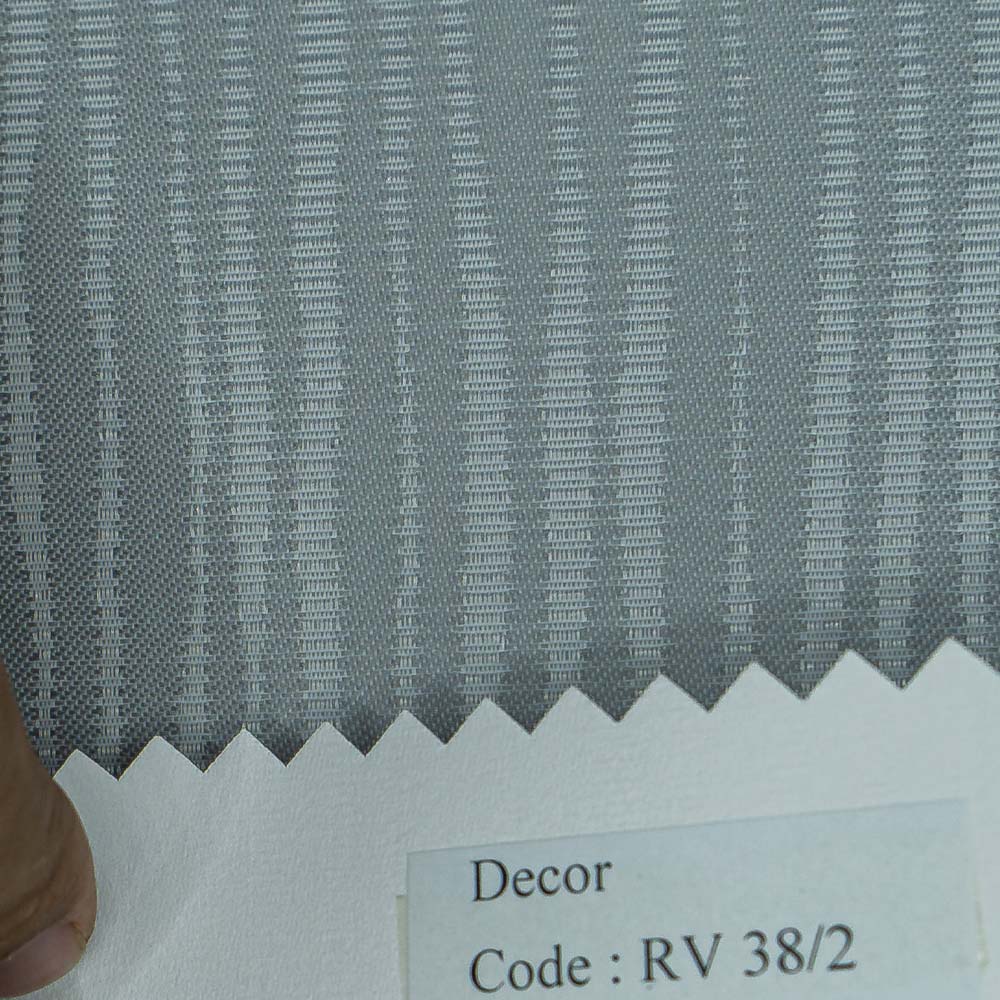 Light Gray Wave Patterned Blackout Roller Shades  - 38-2 Decor Series.