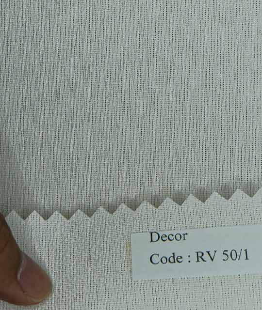 Off-white and Cream Roller Shades 409 g/m² Openness 5%