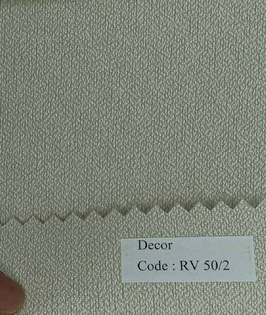 Off-white and Cream Roller Shades 409 g/m² Openness 5%