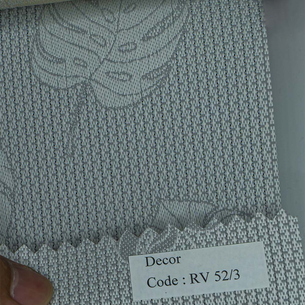 Leaf Patterned Gray Roller Shades Decor Series 52-3.