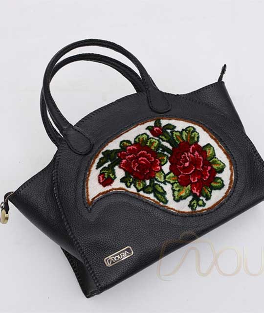 Handmade Leather Crossbody Women Bag (Persian Boteh)