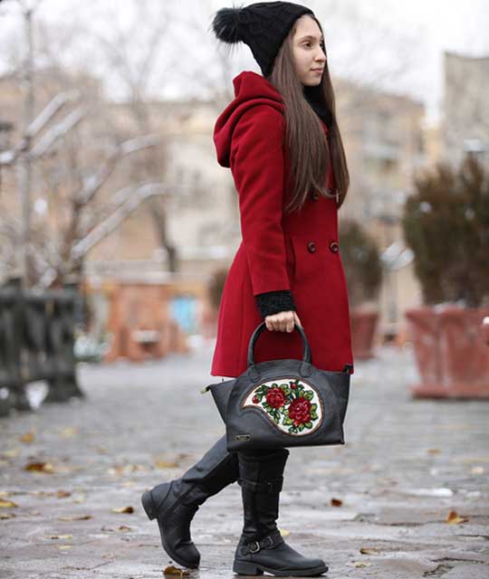 Handmade Leather Crossbody Women Bag (Persian Boteh)