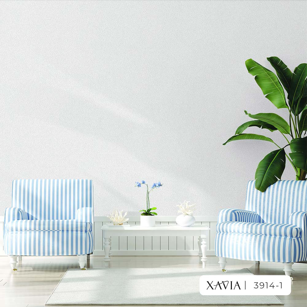 3914-1 Xavia White Wallpaper for Living Room.