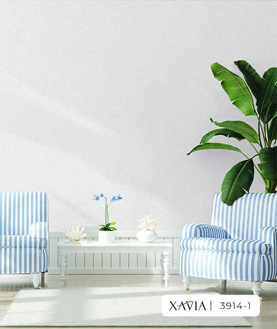 White Korean Wallpaper with Simple Pattern 3914-1-5