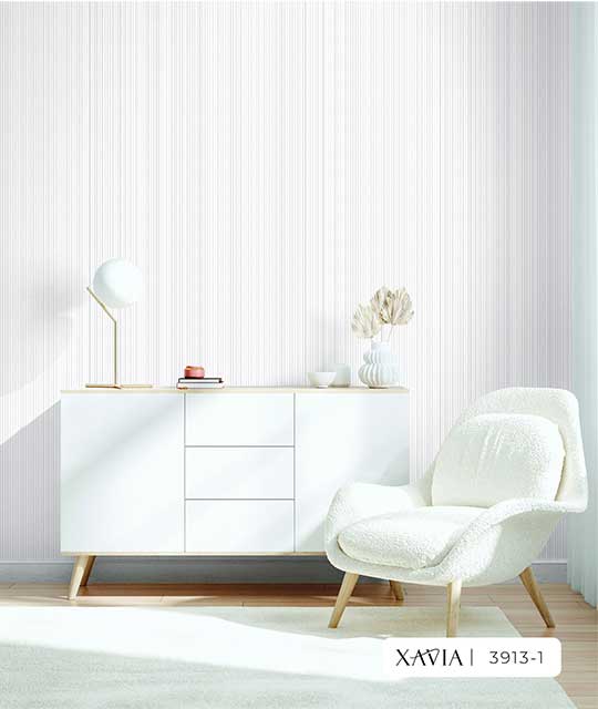 Vertical Striped Off-white & Beige Wallpaper Xavia 3913