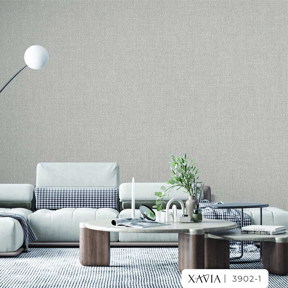 3902-1 Light Gray Xavia Korean Wallpaper for a Living Room.