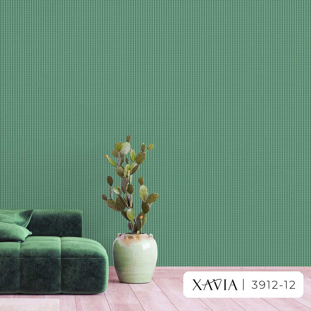 3912-12 Xavia Green Wallpaper for Living Room.