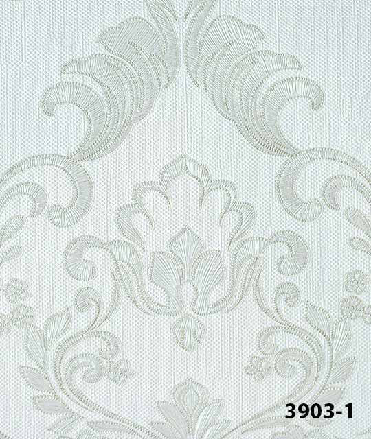 Luxurious White & Gray Damask Floral Wallpaper Xavia 3903-1