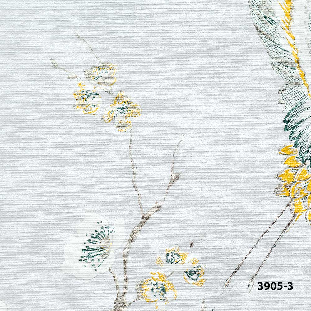 Heron Bird and Floral Pattern Wallpaper Xavia 3905-3.