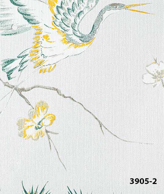 Heron Bird and Floral Pattern Wallpaper Xavia 3905-2-3