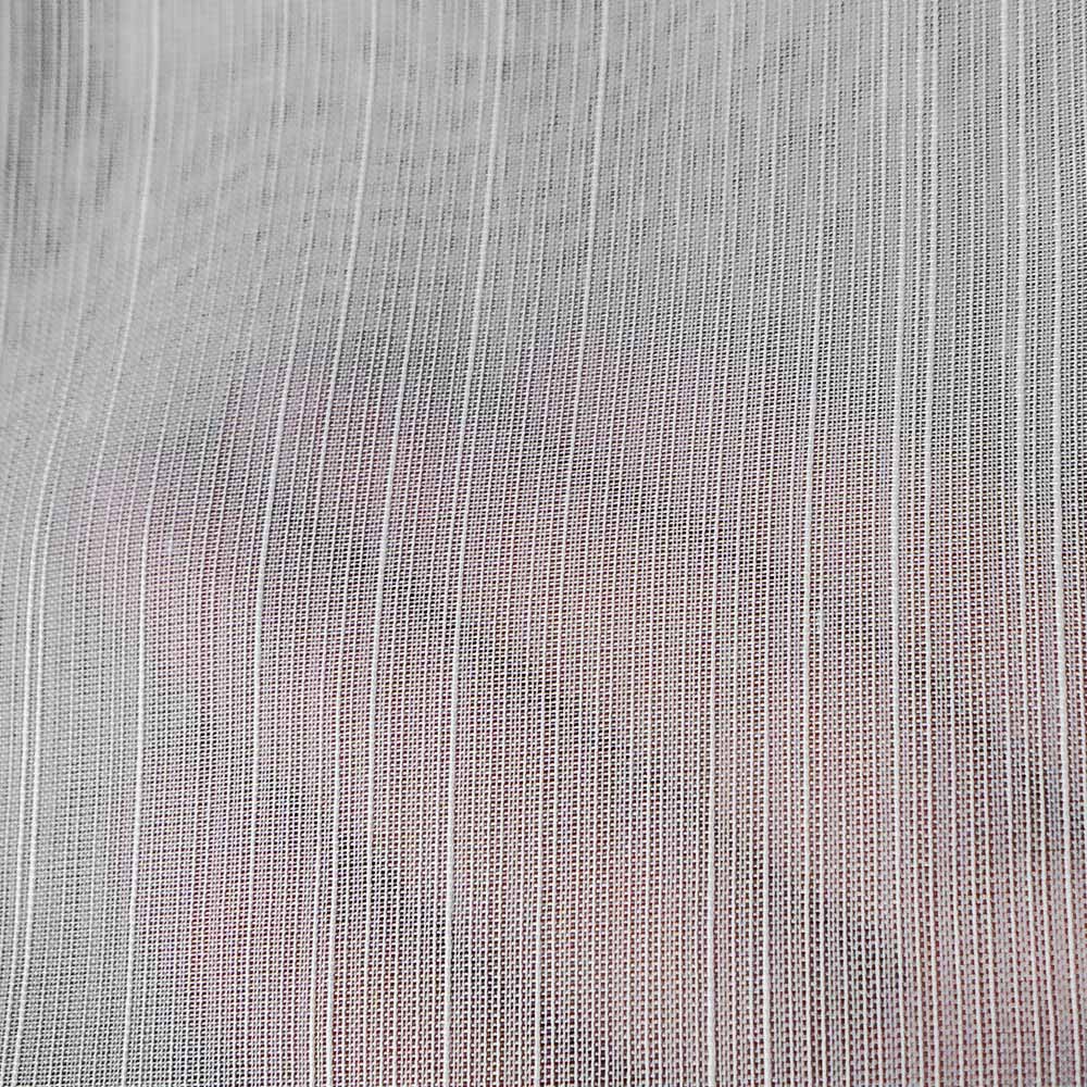 Wide White Vertical Striped Sheer Curtains HA-204.