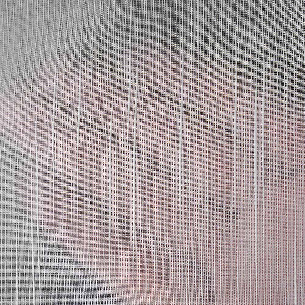 Wide White Vertical Striped Sheer Curtains HA-205.