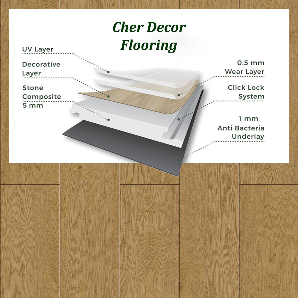 Autumn Wheat Oak SPC Flooring Specification.