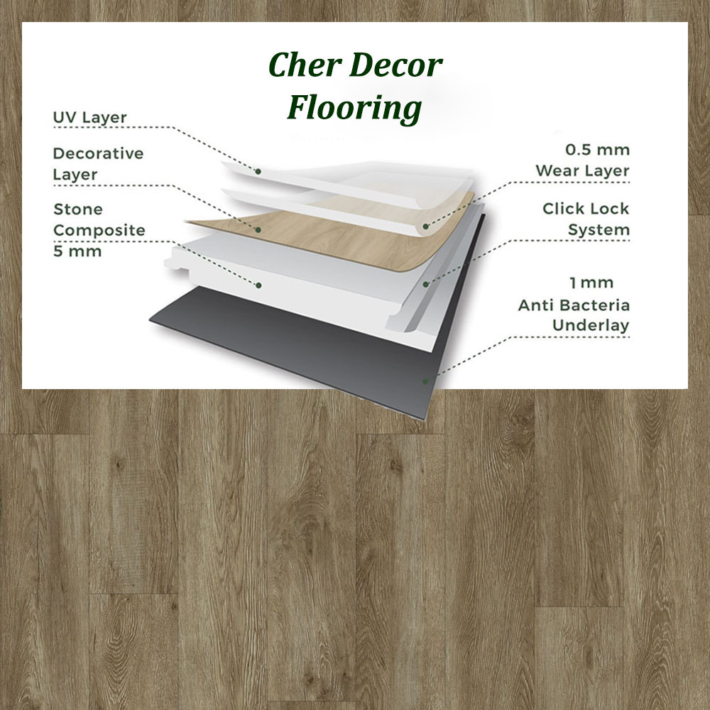 Walnut Shell Oak SPC Flooring Specification.