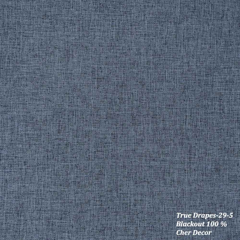 100% Blackout Blue with Subtle Gray Curtain Fabric in 280 cm Width.