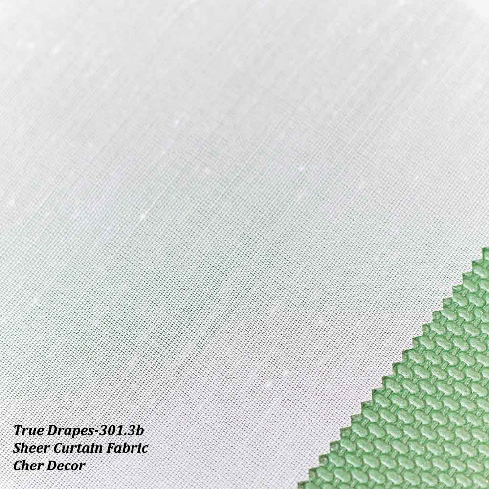 Plain White Sheer Curtain with Drop Pattern 320 cm Width.